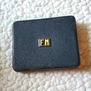 Vintage Bifold Hardcover Imported Embellished Initialed "FM" Mens Wallet Costume
